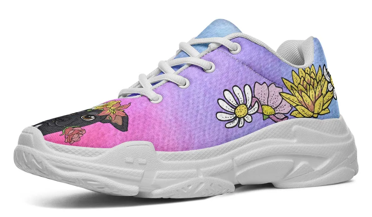 Fun Floral Greyhound Chunky Sneakers