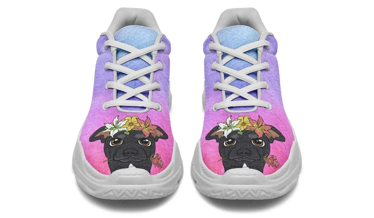 Fun Floral Greyhound Chunky Sneakers