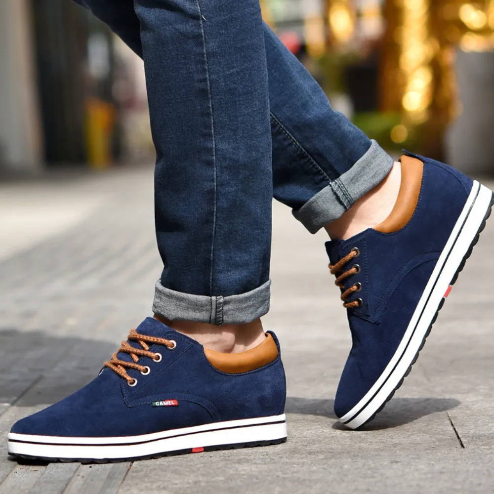 Genuine Leather Wear-resisting Sand Non-slip Elevator Shoes Men