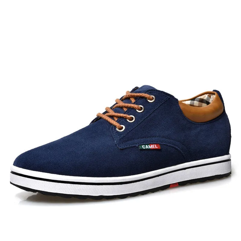 Genuine Leather Wear-resisting Sand Non-slip Elevator Shoes Men