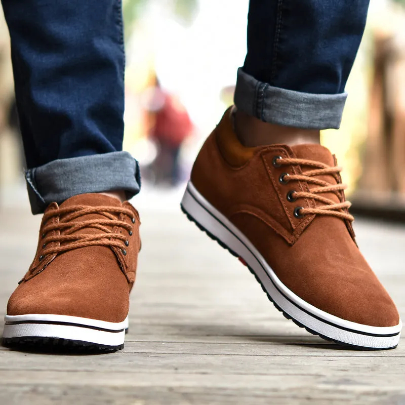 Genuine Leather Wear-resisting Sand Non-slip Elevator Shoes Men