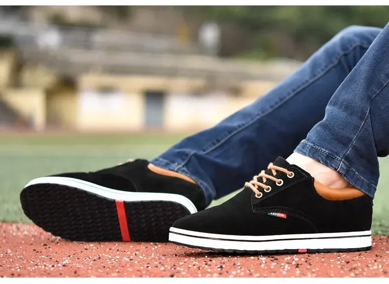 Genuine Leather Wear-resisting Sand Non-slip Elevator Shoes Men