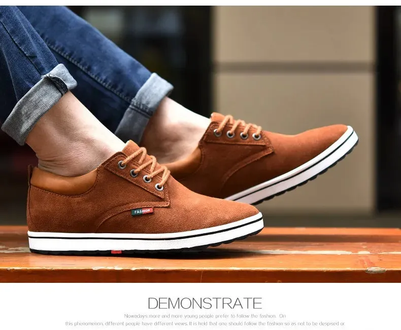 Genuine Leather Wear-resisting Sand Non-slip Elevator Shoes Men