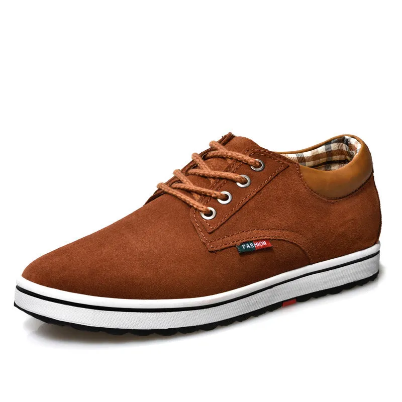 Genuine Leather Wear-resisting Sand Non-slip Elevator Shoes Men