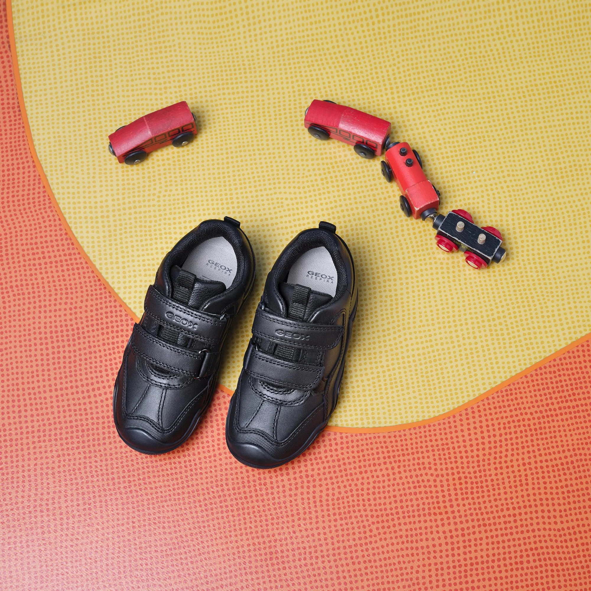 Geox Wader Boys School Shoes Black