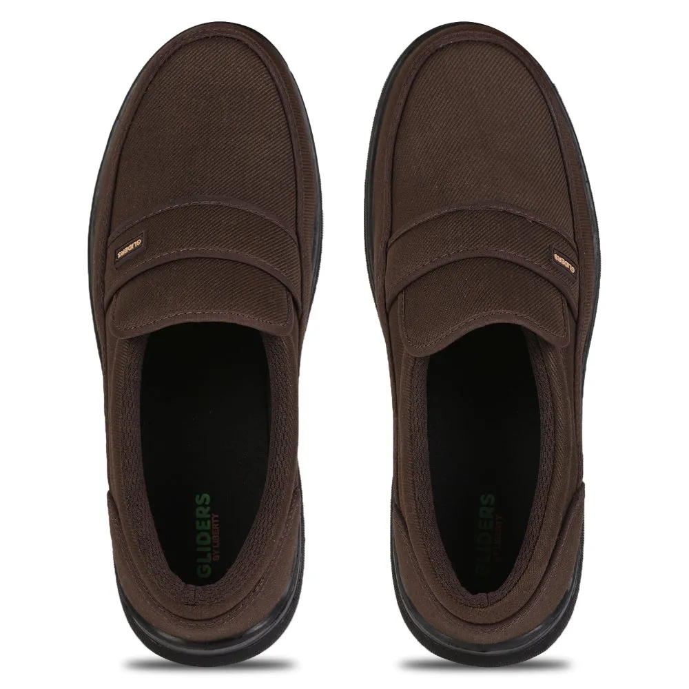 Gliders Brown Non Lacing Casual Shoes For Men 3070-27NEW By Liberty