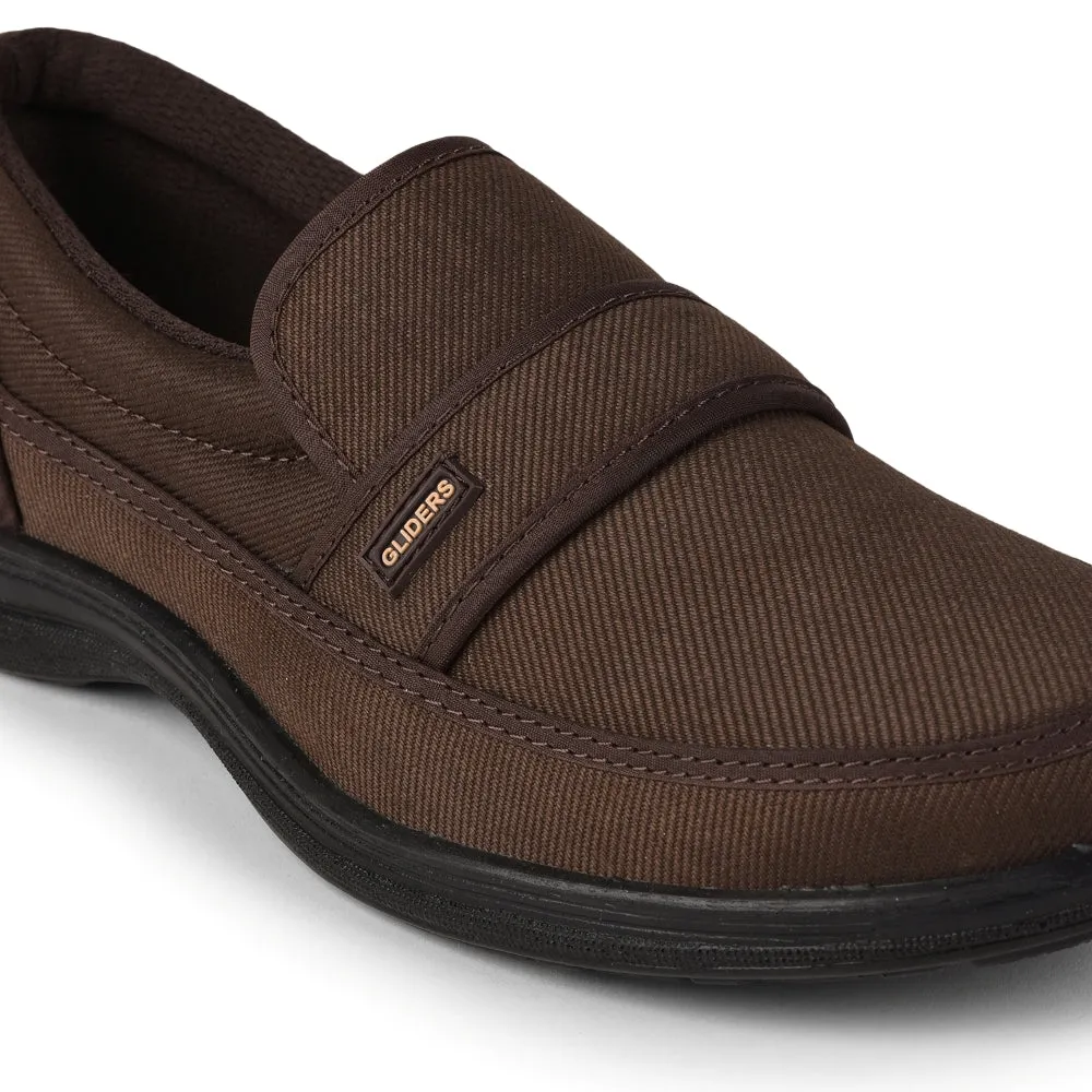 Gliders Brown Non Lacing Casual Shoes For Men 3070-27NEW By Liberty