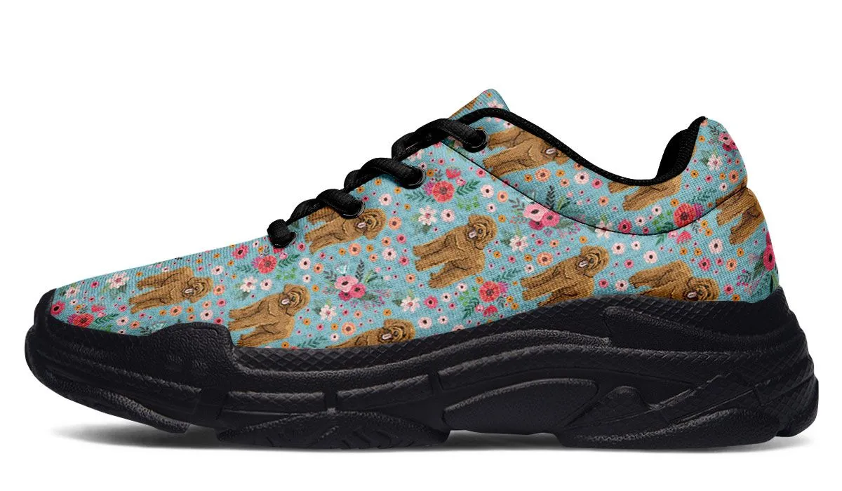 Goldendoodle Flower Chunky Sneakers