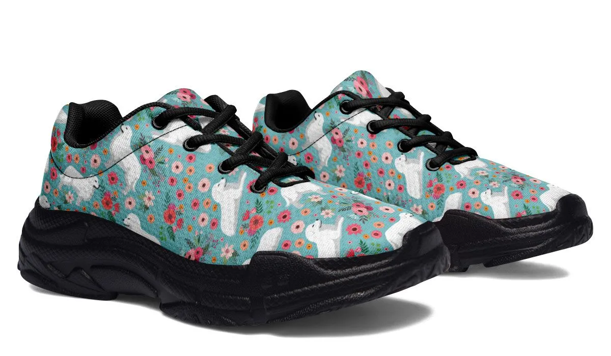 Great Pyrenees Flower Chunky Sneakers