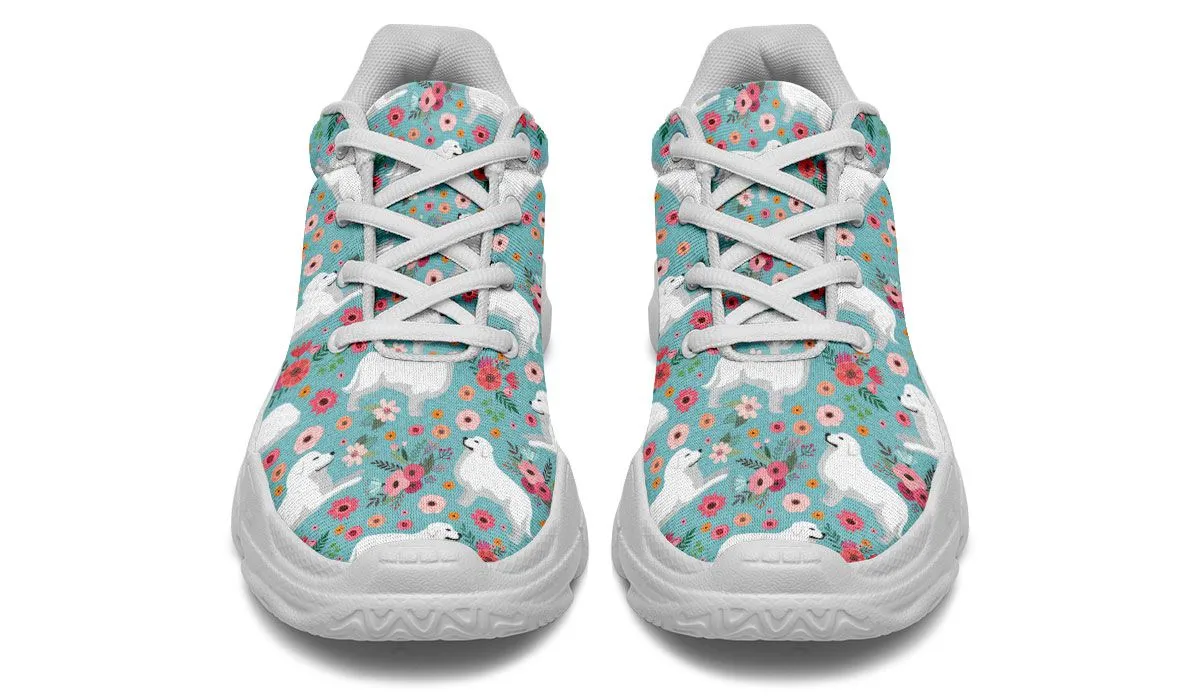 Great Pyrenees Flower Chunky Sneakers