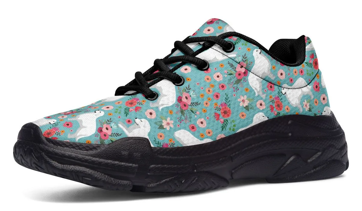 Great Pyrenees Flower Chunky Sneakers