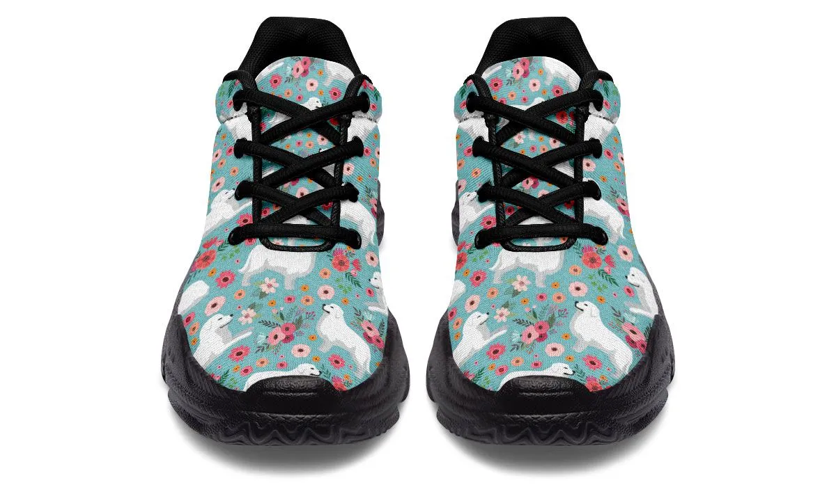 Great Pyrenees Flower Chunky Sneakers