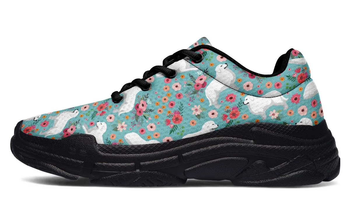 Great Pyrenees Flower Chunky Sneakers