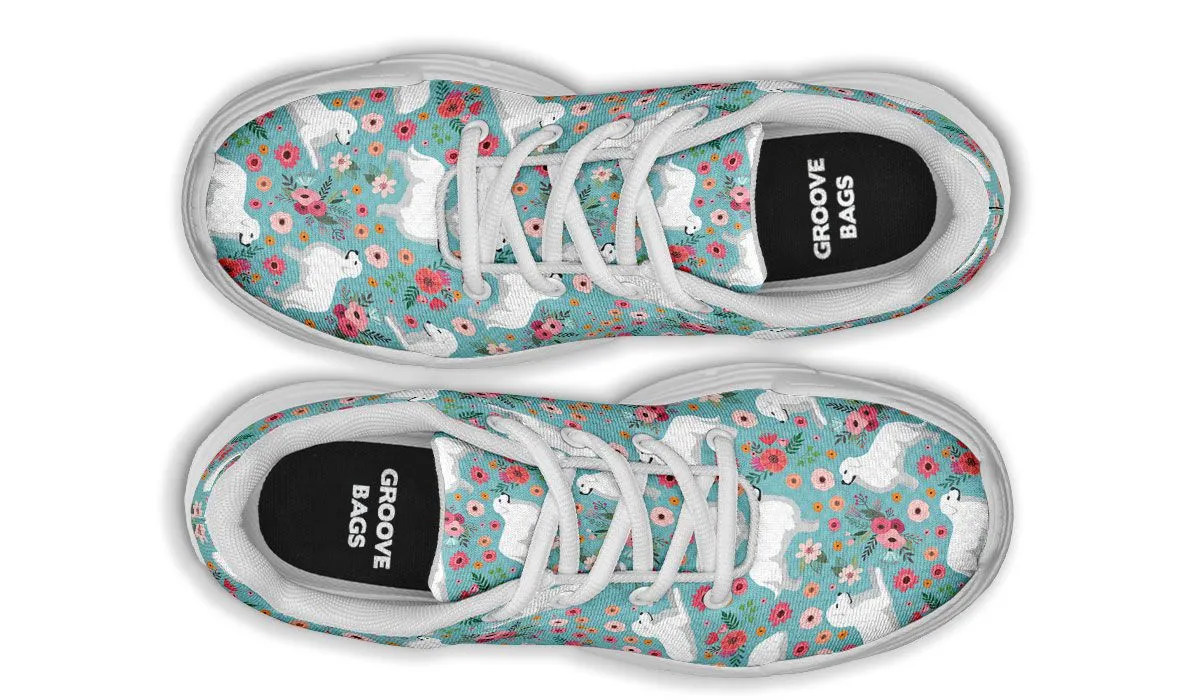Great Pyrenees Flower Chunky Sneakers