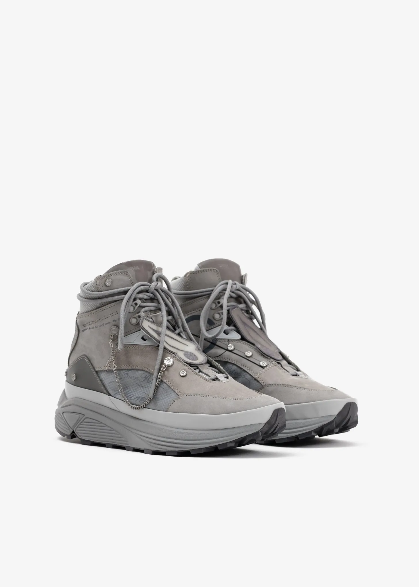 Grey 'My Own Private Planet' Atom Alpha High Top Sneakers