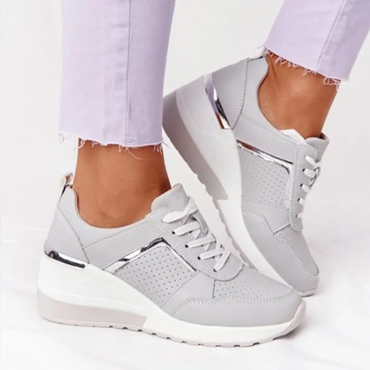 Joskaa-Women Casual Shoes 2024 New Fashion Wedge  Flat Shoes Zipper Lace Up Comfortable Ladies Sneakers Female Vulcanized Shoes