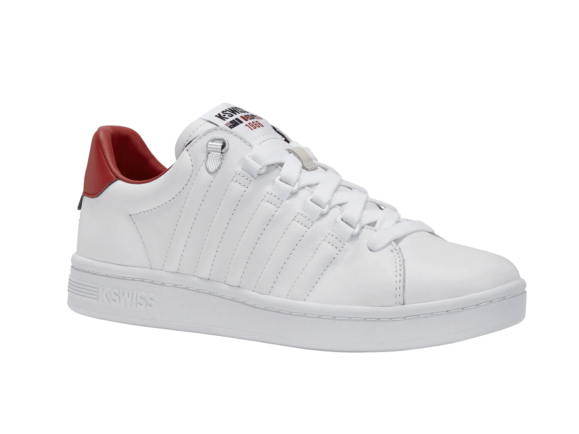 K-Swiss Men Lozan II Court Shoes in White/White/Mars Red