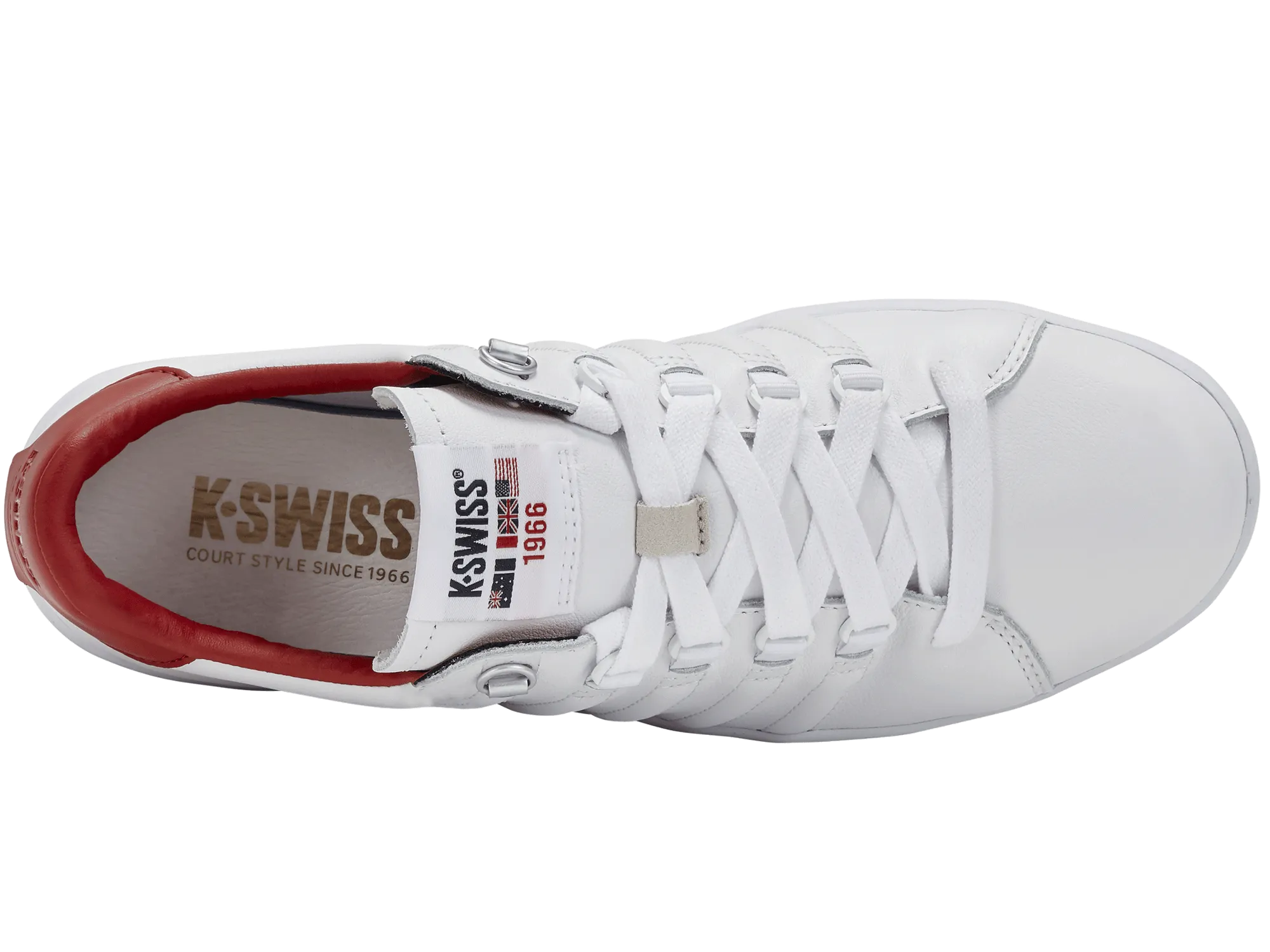K-Swiss Men Lozan II Court Shoes in White/White/Mars Red