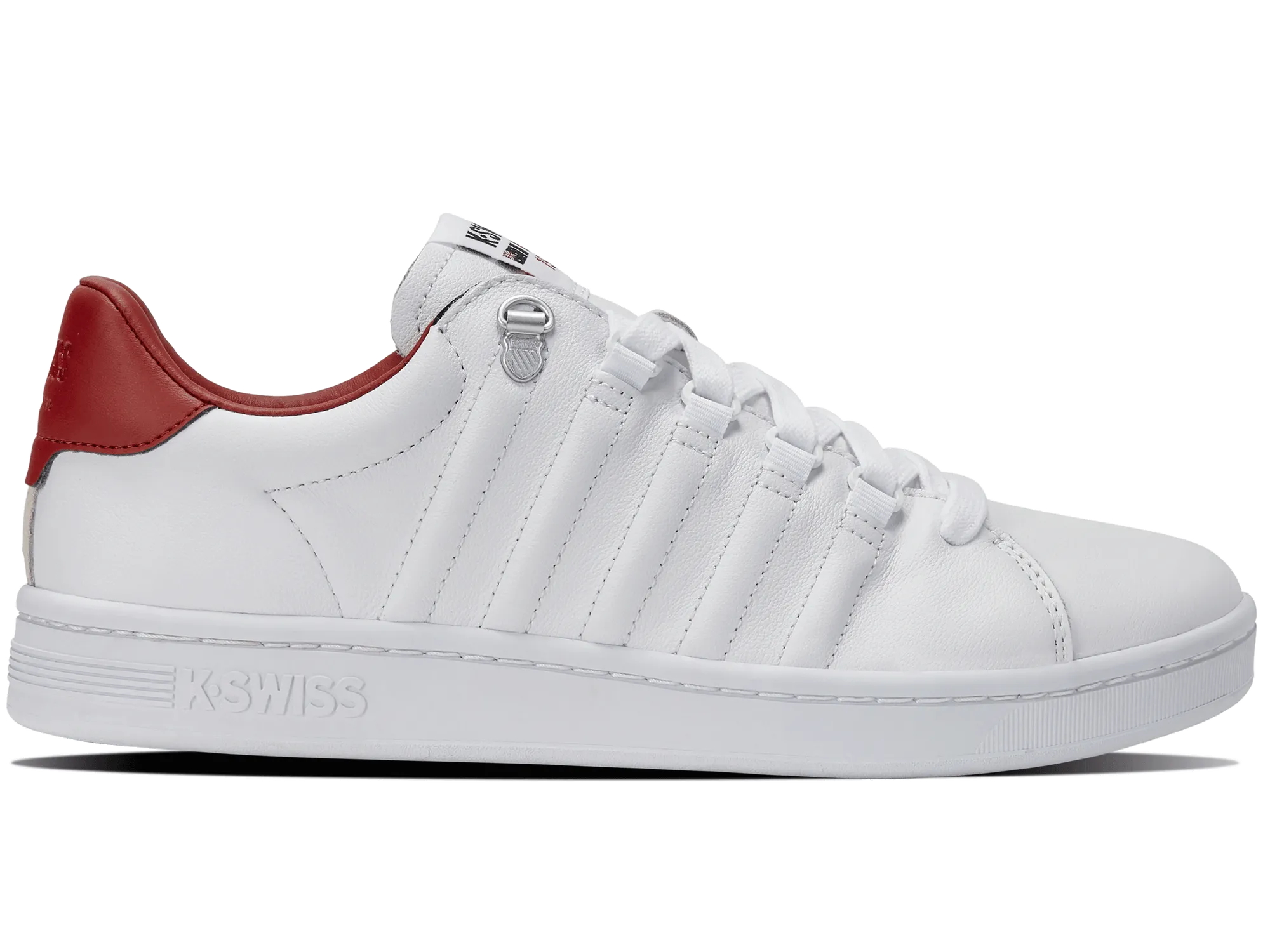 K-Swiss Men Lozan II Court Shoes in White/White/Mars Red
