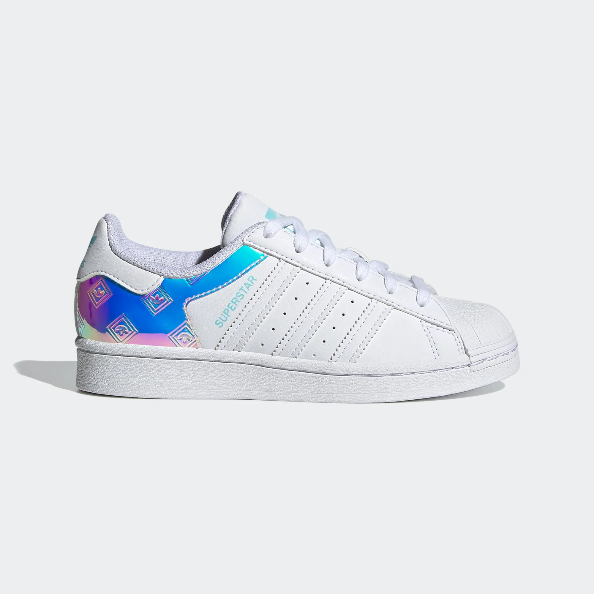 Kids’ adidas Originals Superstar Shoes White Pulse Aqua