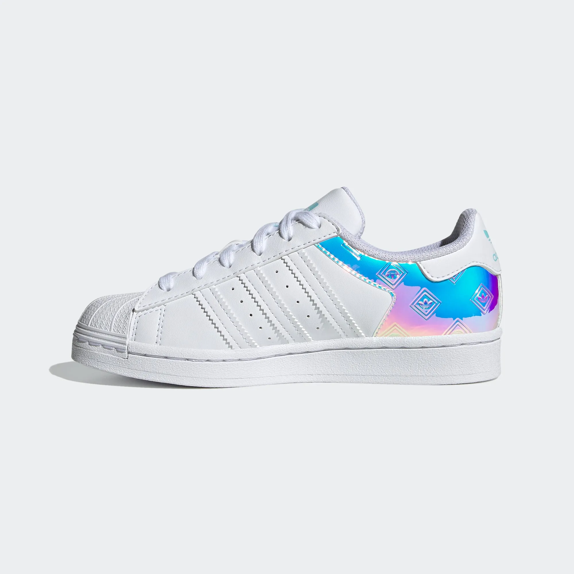 Kids’ adidas Originals Superstar Shoes White Pulse Aqua