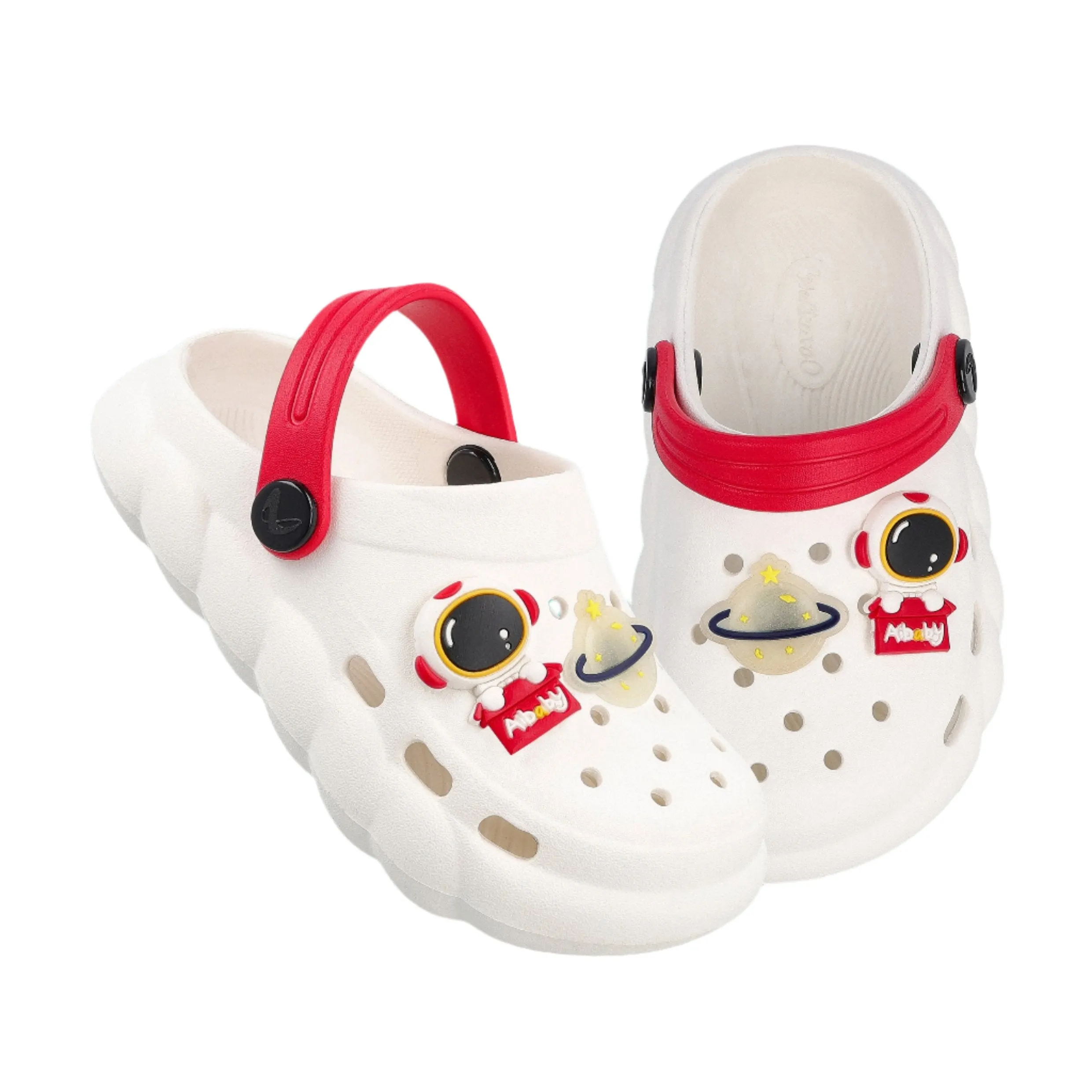 Kid's Clogs  - WK358 White Red