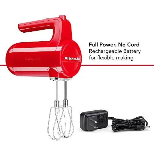 KitchenAid Cordless 7 Speed Hand Mixer - KHMB732, Passion Red