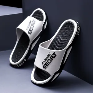 Large Size Men's Slippers for Summer Outdoor & Indoor Use - Trendy, Non-Slip, Shower & Bathroom Friendly