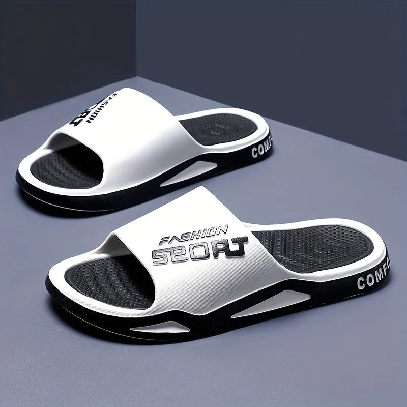 Large Size Men's Slippers for Summer Outdoor & Indoor Use - Trendy, Non-Slip, Shower & Bathroom Friendly