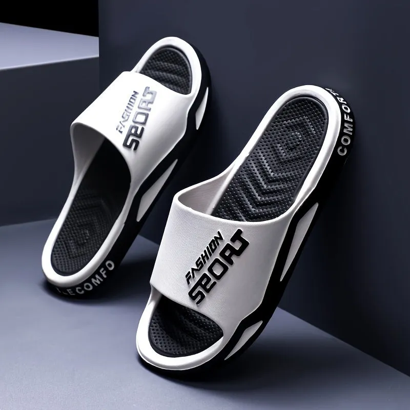 Large Size Men's Slippers for Summer Outdoor & Indoor Use - Trendy, Non-Slip, Shower & Bathroom Friendly