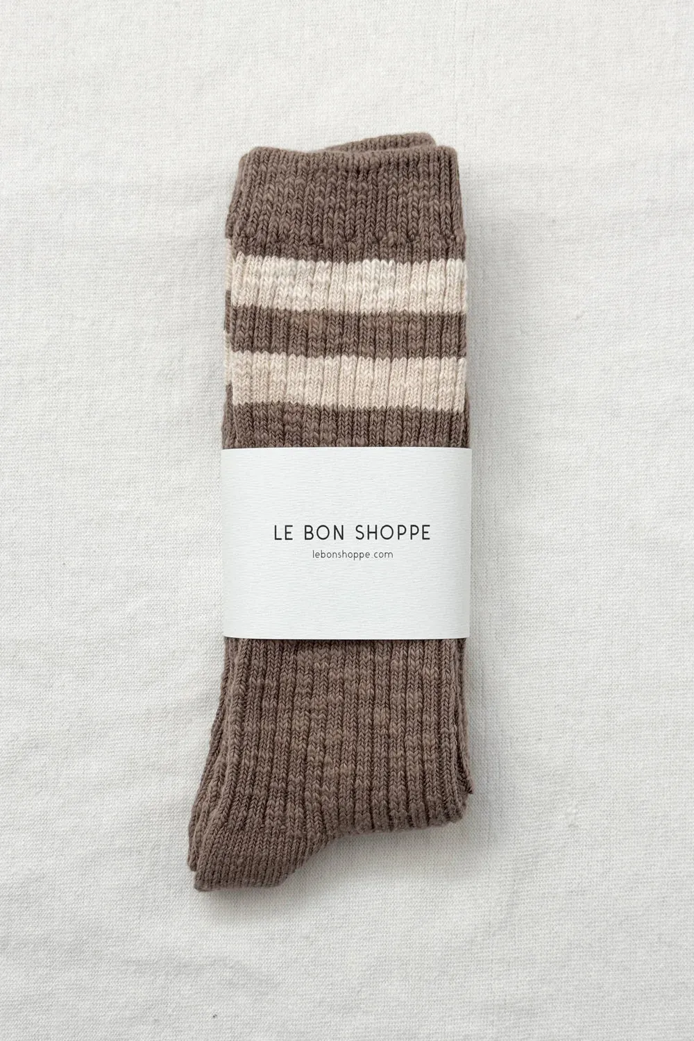 LE BON SHOPPE COTTAGE VARSITY SOCKS FLAX VRSTY