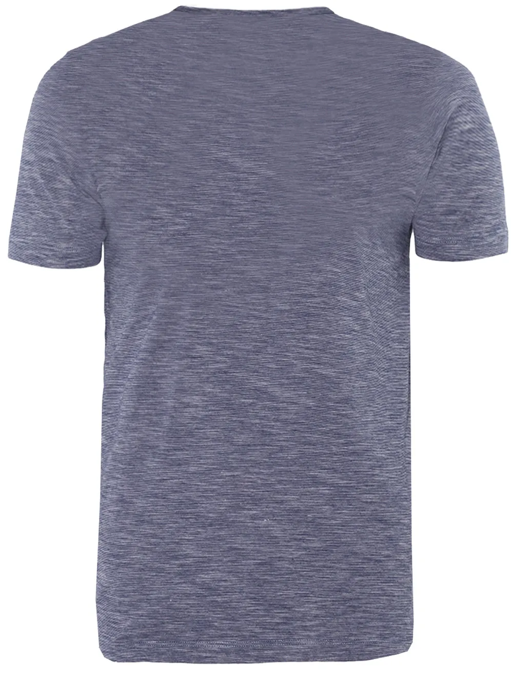 Lenin Yarn Dyed Striped T-Shirt with Chest Pocket in Blue