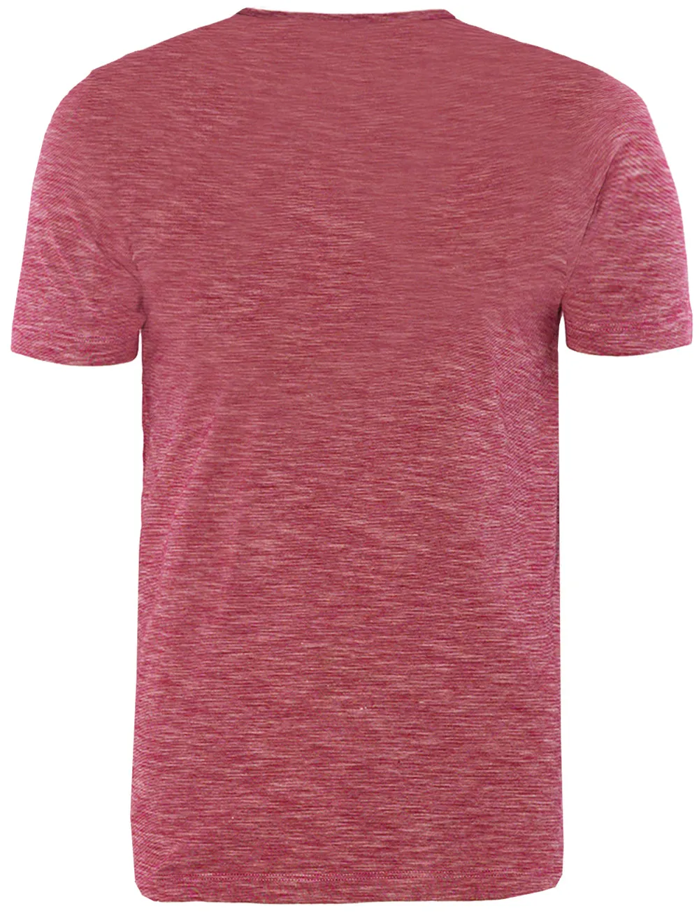 Lenin Yarn Dyed Striped T-Shirt with Chest Pocket in Red