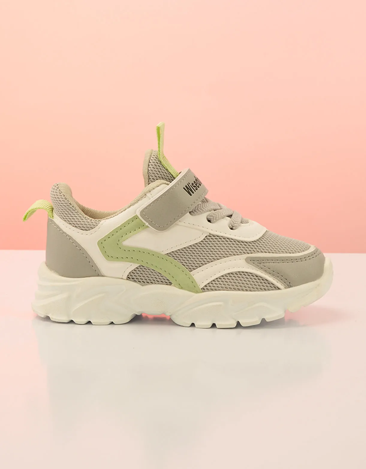 Lime Accented Neutral Sneakers