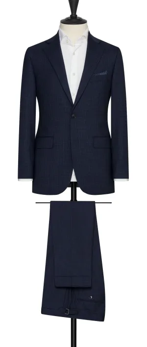 Loro Piana MOOVING Neapolitan Blue Stretch Merino Wool