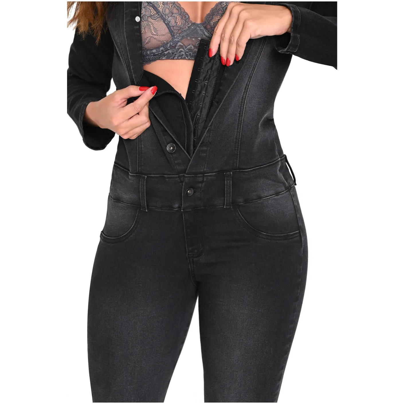 Lowla EN262036 | Colombian Long Sleeve Denim Jumpsuits for Women