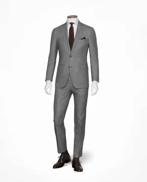Marzotto 365 Merino Wool Stretch Light Grey Mélange Twill