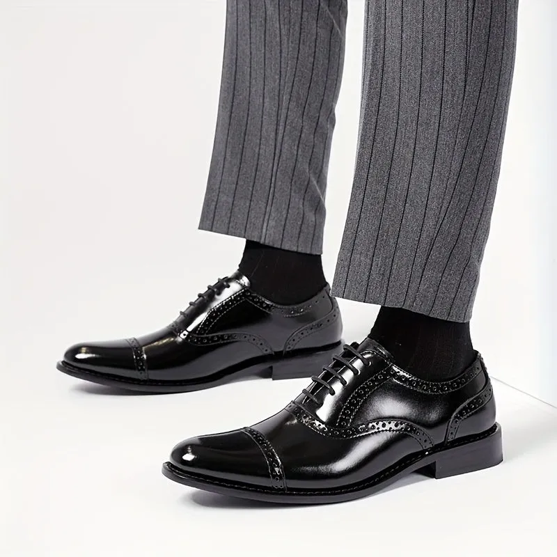 Men's Odor Resistant LowTop Cowhide Oxford Shoes with NonSlip Sole