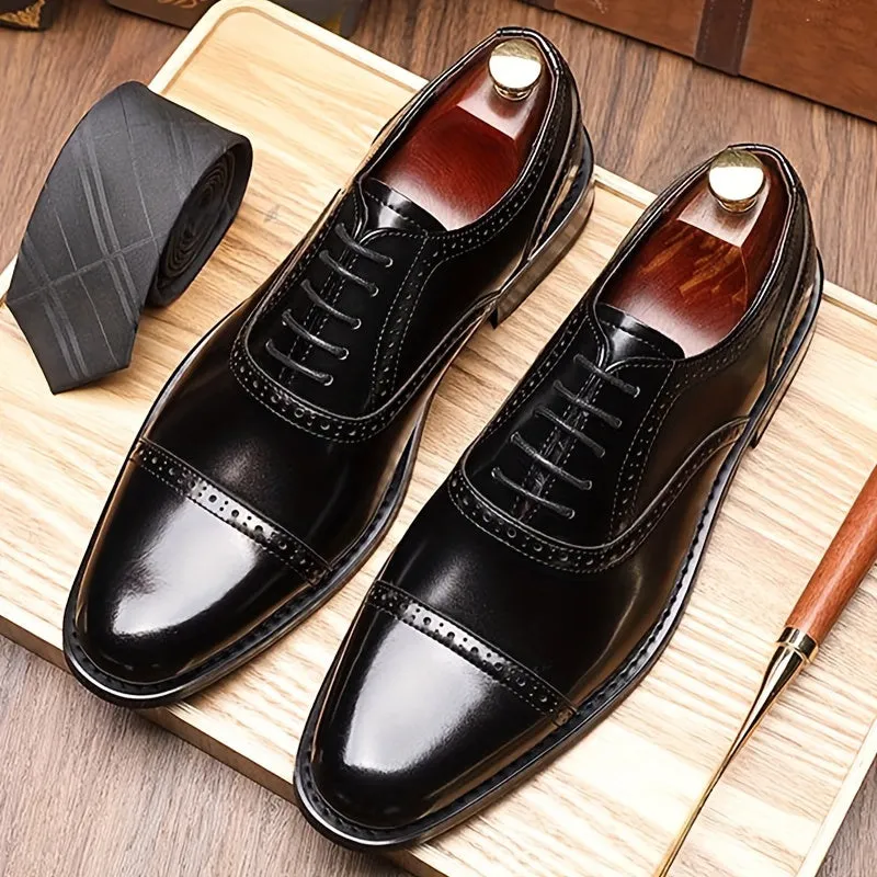 Men's Odor Resistant LowTop Cowhide Oxford Shoes with NonSlip Sole