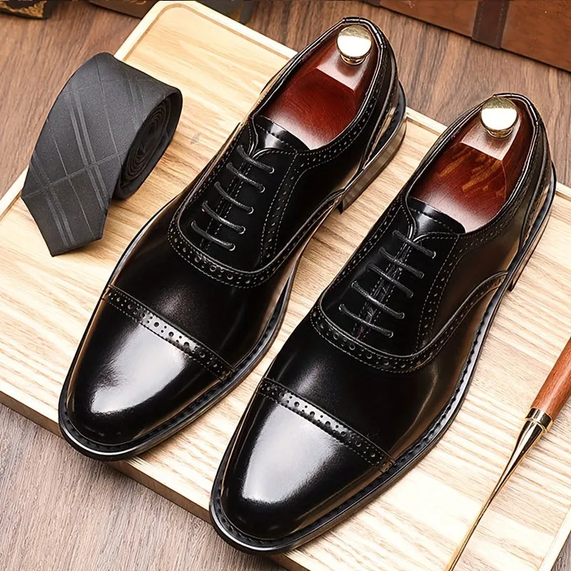Men's Odor Resistant LowTop Cowhide Oxford Shoes with NonSlip Sole