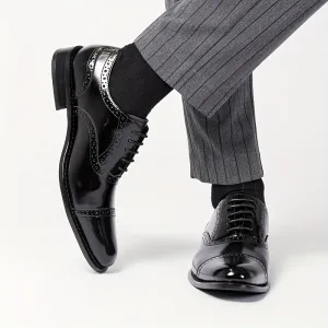 Men's Odor Resistant LowTop Cowhide Oxford Shoes with NonSlip Sole