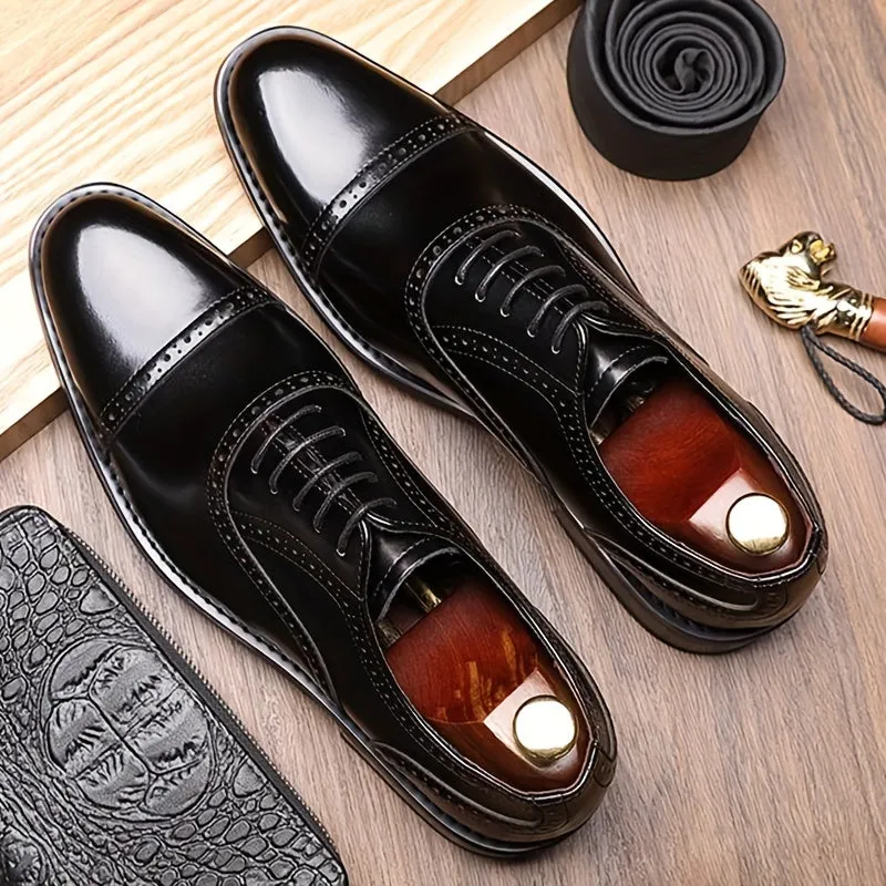 Men's Odor Resistant LowTop Cowhide Oxford Shoes with NonSlip Sole
