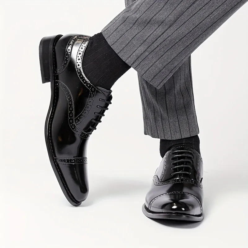 Men's Odor Resistant LowTop Cowhide Oxford Shoes with NonSlip Sole