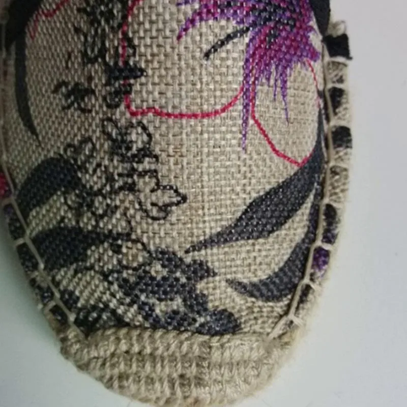 Men's Summer Canvas Breathable Shoes With Floral Print