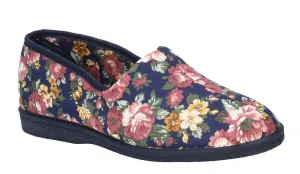 Mirak Patricia Womens Floral Print Slip On Canvas Slipper