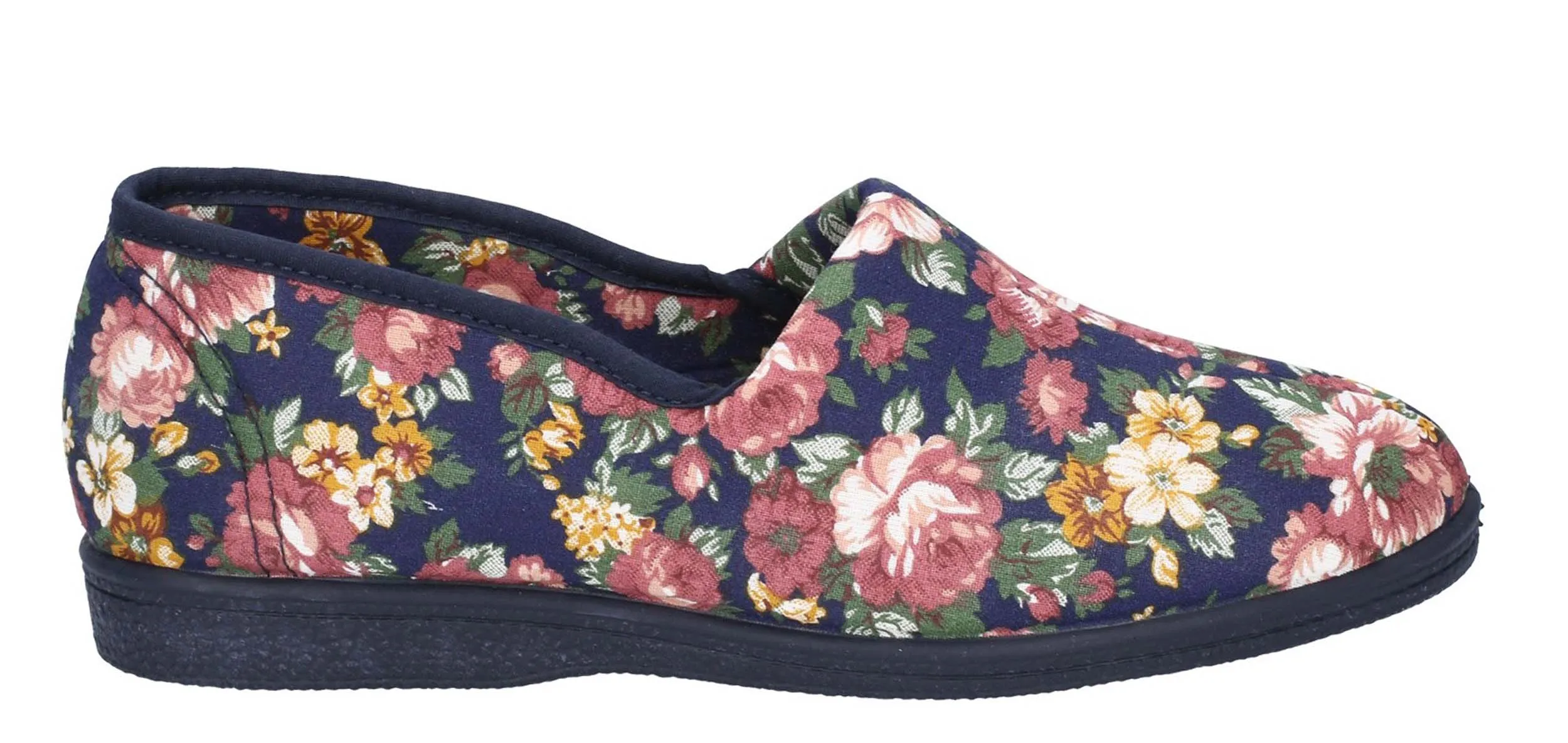 Mirak Patricia Womens Floral Print Slip On Canvas Slipper