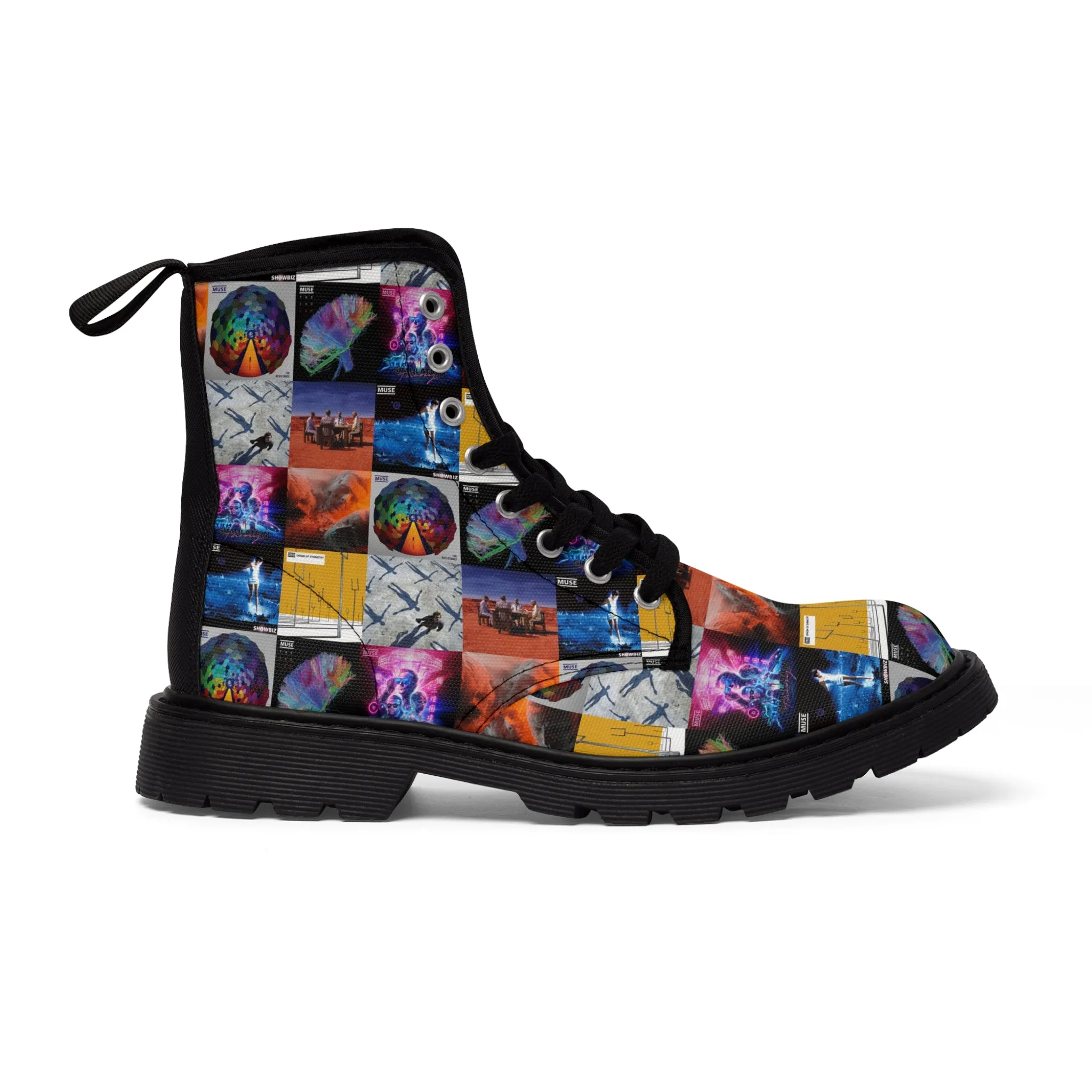 Muse Album Cover Collage Men's Canvas Boots