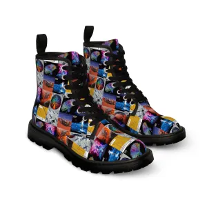 Muse Album Cover Collage Men's Canvas Boots
