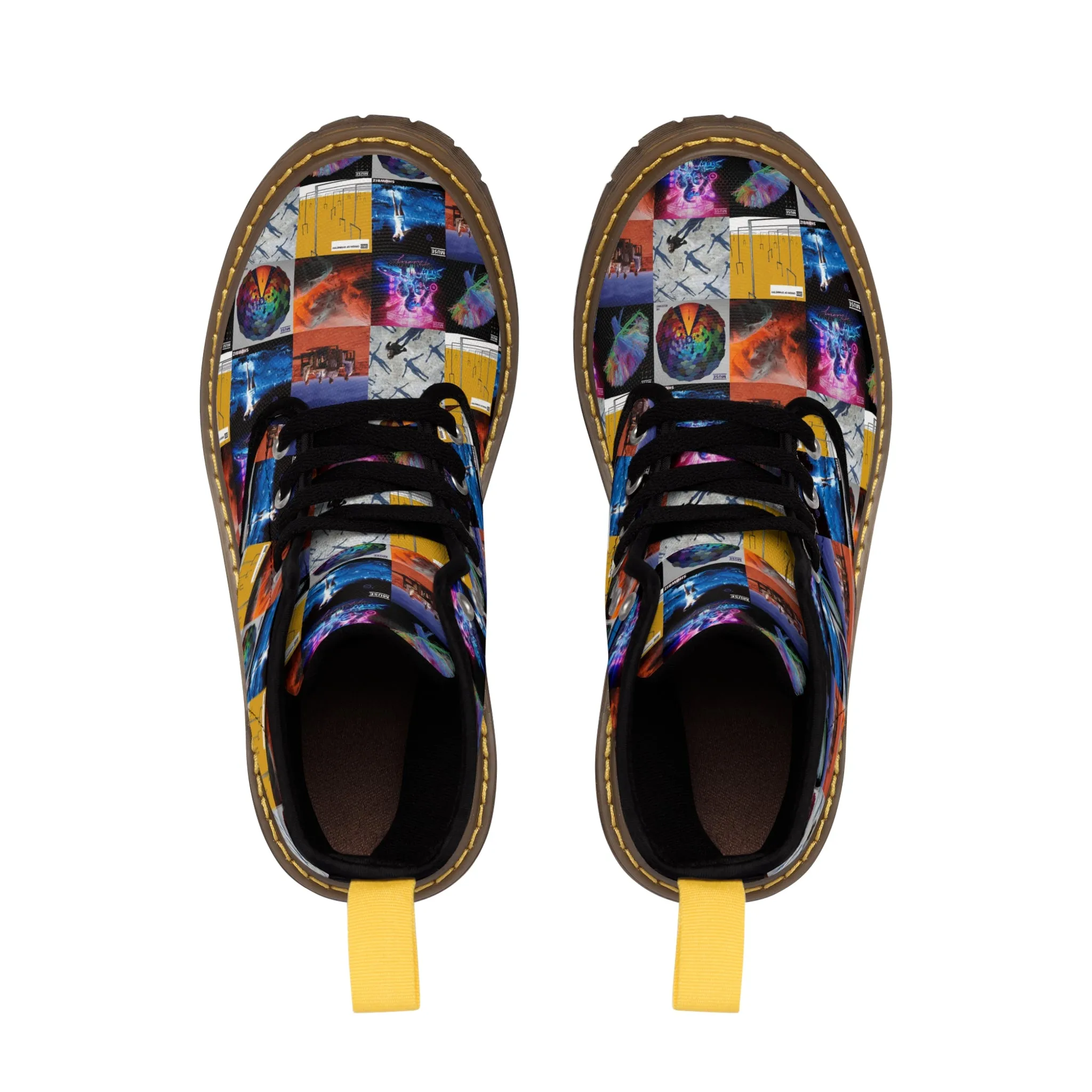 Muse Album Cover Collage Men's Canvas Boots