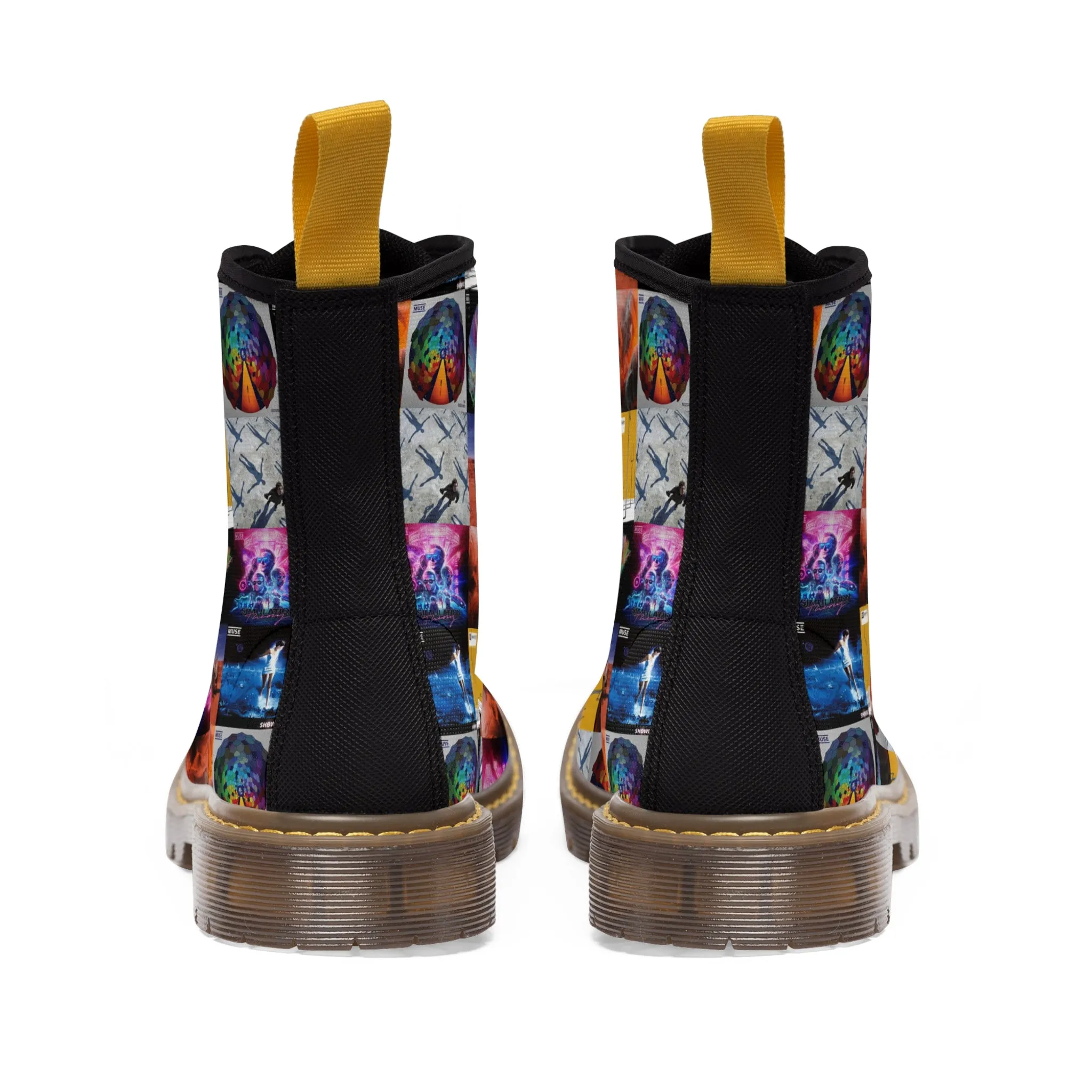 Muse Album Cover Collage Men's Canvas Boots